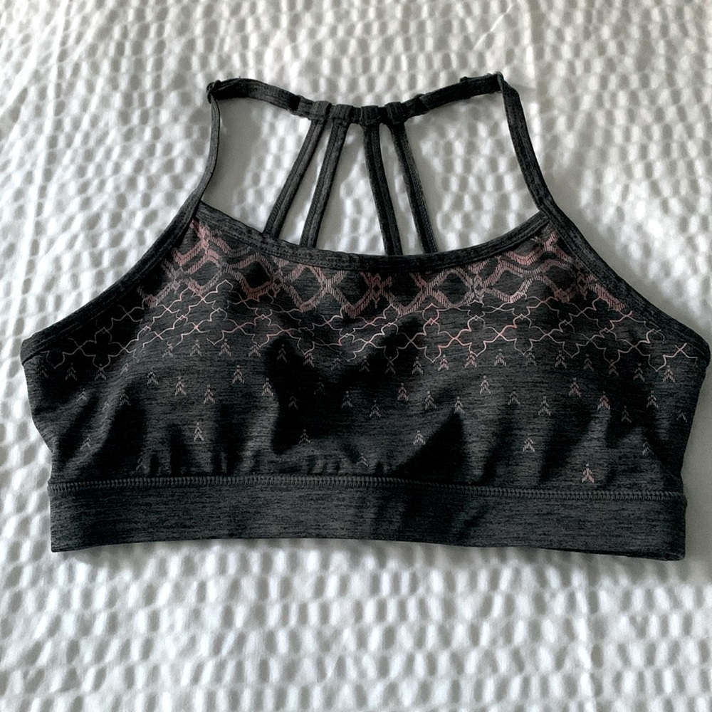 Gaiam Sports Bra Gray Pink Prism